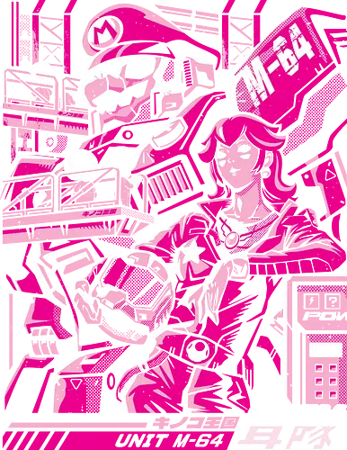 Turtle destroyer - mario bros, peach, mecha, robot, gundam, mashup, anime, japan - Standard T-Shirt