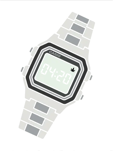 High Time: Retro Digital Watch - 420 shirt, retro digital watch graphic, vintage Casio apparel, stoner aesthetic streetwear, minimalist weed clothing, 80s nostalgia fashion, funny high time tee, subtle stoner merch, clean vector graphic design, retro tech clothing - Standard T-Shirt