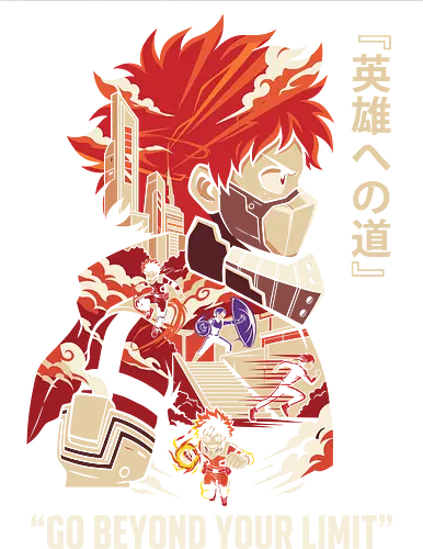 Path to a Hero: Go Beyond - My Hero Academia shirt, Deku graphic tee, Izuku Midoriya merch, MHA apparel, anime hero streetwear, go beyond plus ultra, double exposure anime design, shonen manga clothing, superhero academy graphic, otaku aesthetic fashion - Standard T-Shirt
