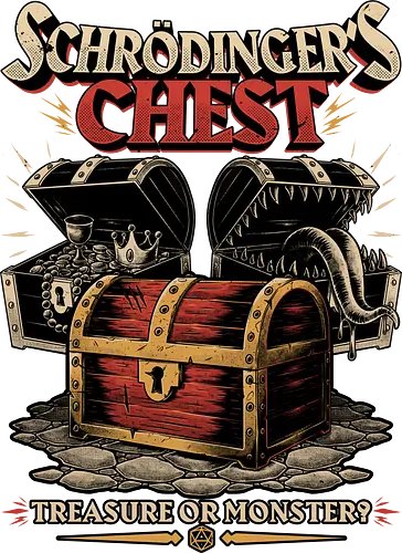 RPG Treasure Monster Chest - Rpg, Role-play, Role-playing, Roleplay Game, Role-playing Game, Critical Role, Roleplay, Roleplaying, Roleplaying Game, D20, Dungeon Master, Dungeon, Dungeons, Fun, Funny, Fantasy, Adventure, Magic, Magical, Magical Creatures, Magical Creature, Creature, Monsters, Monster, Stem, Science, Scientist, Scientists, Science, Science Fantasy, Funny Science, Science Joke, Science Humor, Mimic, Treasure, Treasure Chest, Chest, Schrodinger, Schrodinger's Cat - Standard T-Shirt