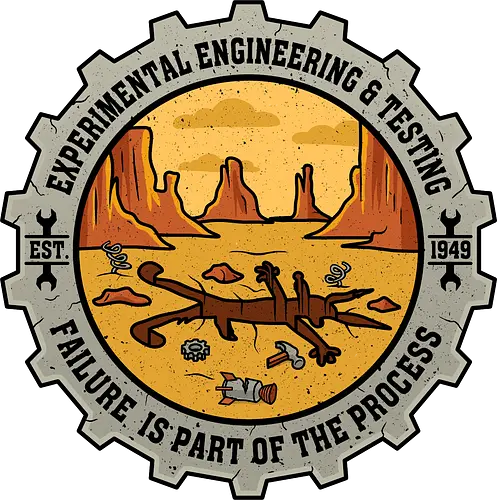 Experimental Engineering – Failure Is Part Of The Process - Ingenieur, Engineering, Cartoon, Coyote, Experiment, Failure, Tech, Humor, Lustig, Geschenk, Vintage Badge, Science, Erfinder, Geek, Nerd - Standard T-Shirt