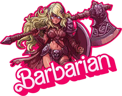 Barbarian Girl - dnd barbarian, geek girl, dungeon master gift, ttrpg gift for her, goblin dice, warrior girl, critical hit, forgotten realm, critical role, dnd character girl, dungeon crawler carl, Pen and paper, Pen and paper - Standard T-Shirt