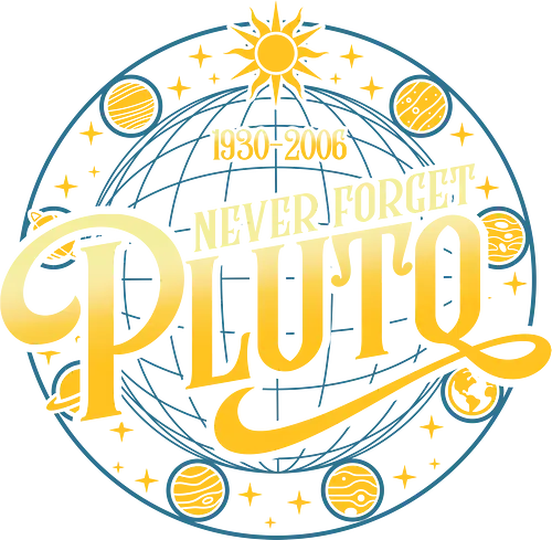 Never forget vintage - pluto, solar system, moon, planets, sun, retro, vintage, funny