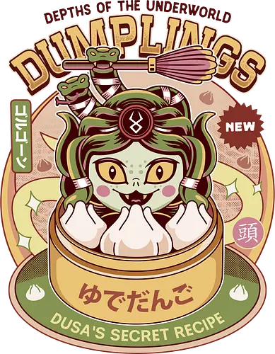 Dusa Dumplings Vintage - gamer, hades, hades 2, hades ii, zagreus, zeus, dusa, medusa, zagreus sword, melinoe, cerberus, theseus, game, video games, gaming