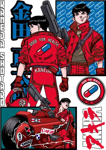 Kaneda Shotaro Akira Street King - Shotaro Kaneda, Akira, cyberpunk anime, anime gift, otaku, neo tokyo, anime fan, biker aesthetic