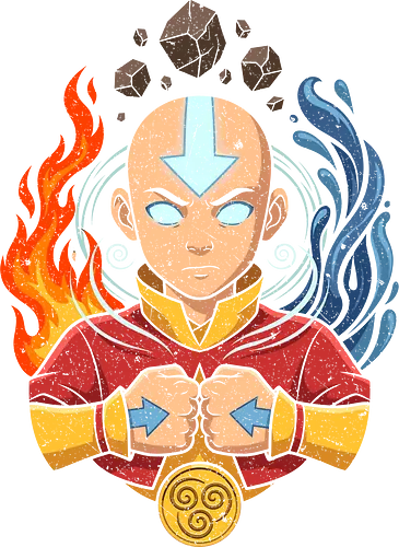 Master of Elements: The Avatar State - Aang Avatar shirt, master of elements graphic, nostalgic cartoon apparel, retro anime streetwear, Avatar State merch, four elements design, vintage airbender tee, elemental magic clothing, Y2K animation aesthetic, blue arrow tattoo shirt