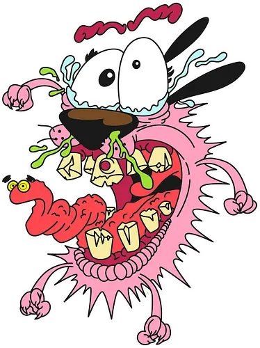 Freaky Pinker Hund - Surreale Cartoon Horror Underground - freaky pinker Hund Art, Courage the Cowardly Dog, Cartoon Network, John Dilworth, cartoon horror, surrealer Cartoon Horror Shirt, feiger Hund dunkles Shirt, Horror Cartoon 2000er, einzelnes Auge Hund Art, dunkles surreales Pop Art, alternativer freaky Hund, verrückte Cartoon Mode, Hund grüner Schleim Art, Underground dunkler Cartoon, Horror Nostalgie 2000er, Punk Hund Cartoon, alternative Cartoon Shirt, dunkle Retro surreale Art, chaotischer Cartoon Hund