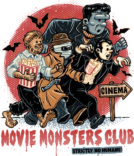 Movie Monsters Club - Movie, horror, horror movies, monsters, creature, mash up, adventure, funny, cute