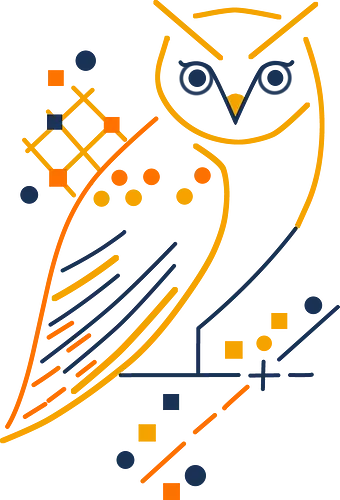 Graphic owl - owl, geometric, simple, graphic, nature, animals, birds