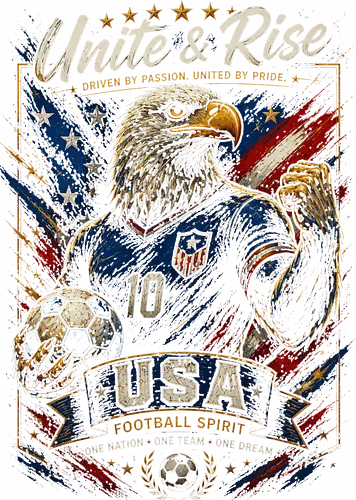 United and Rise USA Football - football, foot, usa, united, united states, country, eagle, humour