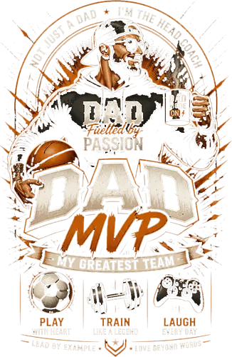 Dad MVP Motivational - Top Dad, dad, humor, geek, 80s, father, happy father's day, daddy, top, gift, funny, happy father's day, child, sport, motivational