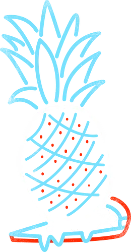 Pineapple on Pizza - Pineapple on Pizza, pizza, foodie, minimal, funny, neon sign, 80s, retro