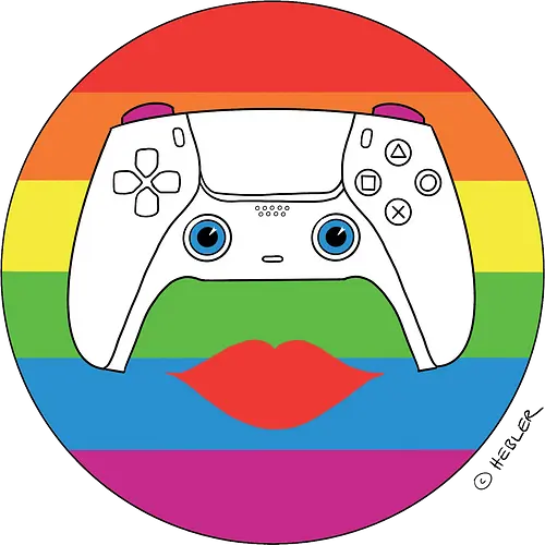 Cuteroller Rainbow - Caricatura, Ruth Hebler, Controller, Regenbogen, Rainbow, Pride, Queer, LGBTQIA+, Diversität, Gaming