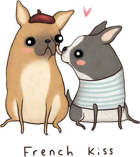 Süßes Hundepaar Baskenmütze Gestreiftes Shirt Herz - süßes Hundepaar, rote Baskenmütze Hund, blaues Streifen Shirt, Kawaii Hunde verliebt, süße Hunde Kunst, digitale Hund Illustration, rosa Herz Tier, Pariser Stil Hund, Hundeliebhaber Geschenk, romantisches Hunde Shirt, Kawaii Hund Kunst, Karamell grauer Hund, Hunde Liebe Druck, süße Haustier Illustration, visuelles Wortspiel Hund