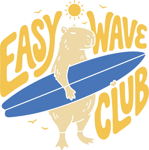Surfing Capybara - capybara surf shirt, easy wave club graphic, funny animal streetwear, retro summer tee, cute surfing capybara merch, beach vibes clothing, vintage typography design, chill animal apparel, funny meme graphic tee, laid back surfer shirt