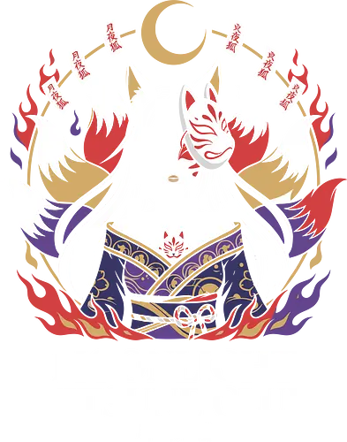 The Kitsune Spirit - Kitsune mask shirt, Japanese folklore graphic tee, minimalist anime streetwear, Yokai spirit apparel, aesthetic kimono design, traditional Japanese clothing, negative space anime art, crescent moon graphic, otaku aesthetic fashion, nine tailed fox tee