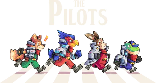 The Pilots - star fox, fox, abbey road, pilots, falco, switch, smash bros, smash, bros, Falco, Slippy, Peppy, Fox McCloud, rock, music, parody