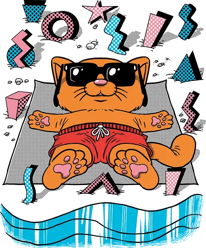 Nineties Beach - Nineties, Beach, Cats, Beach, Summer