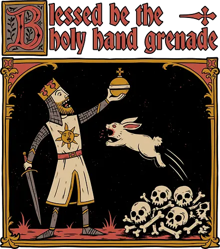 King Rabbit Medieval - King, King Arthur, Rabbit, Medieval, Classic Movie, Classic, Classic Movies, British, Comedy, Movies, Movie, Fantasy, Adventure, Rpg, Fun, Funny, Holy Grail, Skull, Bones