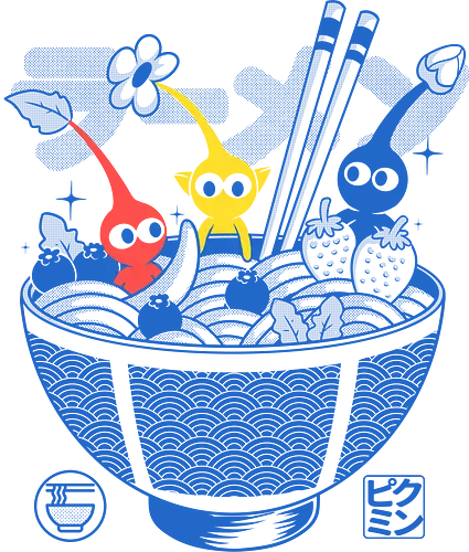 Fruit Ramen - ramen, fruit, noodles, gaming, gamer, videogame, cute, kawaii, japanese, japan, food, funny, retro, nostalgia, geek, popculture, cartoon, creatures, botanical, anime - Standard T-Shirt