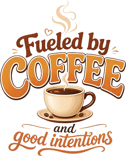 Fueled by Coffee and Good Intentions Kaffee Spruch Design - Kaffee, Coffee, Kaffeeliebhaber, Espresso, Spruch, Lifestyle, Morgenmuffel, Genuss, Office - Standard T-Shirt