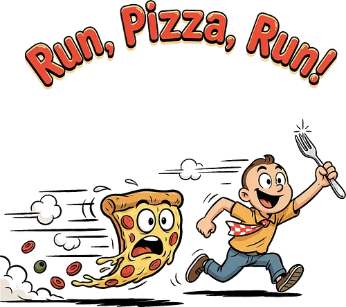 Run Pizza Run Lustiges Fast Food Pizza Design - Pizza, Fast Food, Lustig, Spruch, Foodie, Pizzeria, Humor, Essen, Fun - Standard T-Shirt