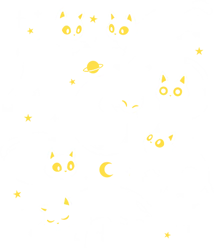 Space Cats - universe, space, cats, cat, cosmic, galaxy, astronomy, stars, moon, planet, celestial, blackcat, feline, kitty, cute, retro, vintage, kawaii, sci-fi, geek - Standard T-Shirt