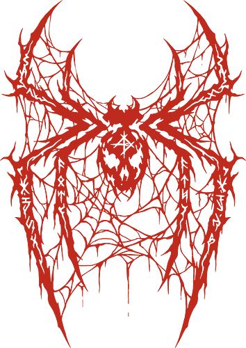 Spider Core - death metal, heavy metal, metalhead, spider, metal logo, dark aesthetic, gothic, cyber sigilism, anti hero, spiderweb, deathcore, streetwear, dark art, grunge, metal band - Standard T-Shirt