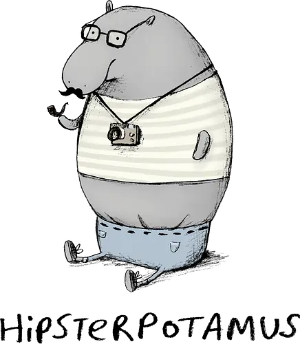 Grauer Hipster Nilpferd Brille Schnurrbart Analogkamera - Cartoon-Nilpferd, Englisches Wortspiel, Hipster-Print, Süße Tierkunst, Nilpferd-Zeichnung, Hipster-Humor-Geschenk, Hipsterpotamus, Hipster-Nilpferd, Nilpferd-Hipster, Tierwortspiel, Hipster-Humor, Süßes Nilpferd, Analoge Tierkamera, Hipster-Schnurrbart, Runde Tierbrille, Wortspiel-T-Shirt, Urbane Tierkunst, Kreativer visueller Humor, Hipster-Cartoon, Stylisches Tier - Standard T-Shirt