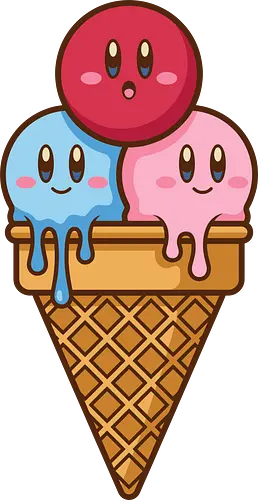 Sweet Dreams: Kawaii Hero Ice Cream - Kirby ice cream shirt, melting ice cream design, anime dessert graphic, kawaii gaming graphic tee, retro Nintendo streetwear, cute food anime apparel, pastel pink gamer fashion, sweet aesthetic clothing, nostalgic platformer merch, funny pop art tee - Standard T-Shirt