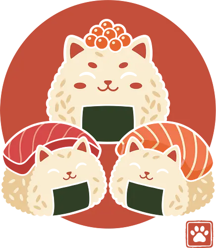 Neko Nigiri: The Sushi Cats - funny sushi merch, sushi cat shirt, kawaii Japanese food apparel, anime foodie graphic tee, neko nigiri design, cute animal streetwear, onigiri rice ball shirt, aesthetic pop art clothing, retro Japanese sun graphic, otaku lifestyle tee - Standard T-Shirt