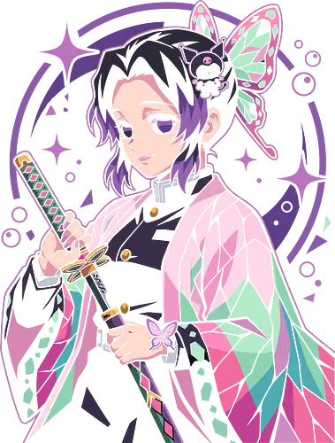 Pastel Poison: The Kawaii Butterfly Pillar - Shinobu Kocho shirt, Insect Hashira apparel, Demon Slayer graphic tee, pastel anime streetwear, kawaii otaku fashion, anime crossover merch, Kimetsu no Yaiba clothing, aesthetic butterfly girl, cute anime sword design, soft girl anime tee - Standard T-Shirt
