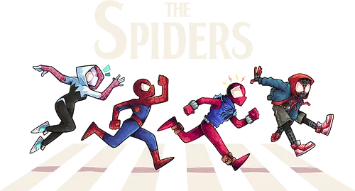 The Spiders - Superhero, Superhero, Comic, spider, peter, perker, miles, morales, gwen, stacy, beatles, abbey, road, heroes - Standard T-Shirt