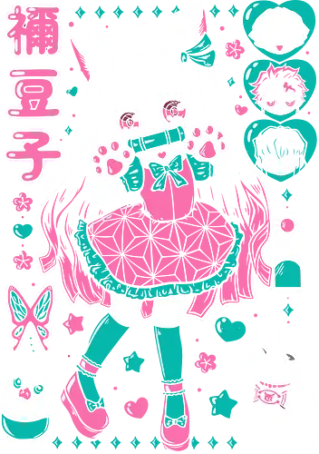 Nezuko Chan Slayer Kawaii Energy - Nezuko Chan, Slayer, Kimetsu no Yaiba, kawaii anime, teal aesthetic, anime girl gift, cute demon, weeb birthday - Standard T-Shirt
