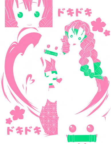 Nezuko Mitsuri Slayer Doki Doki - Kimetsu no Yaiba, pink anime aesthetic, cute anime girl, demon slayer gift, otaku fashion, Nezuko, Mitsuri Kanroji, Slayer - Standard T-Shirt