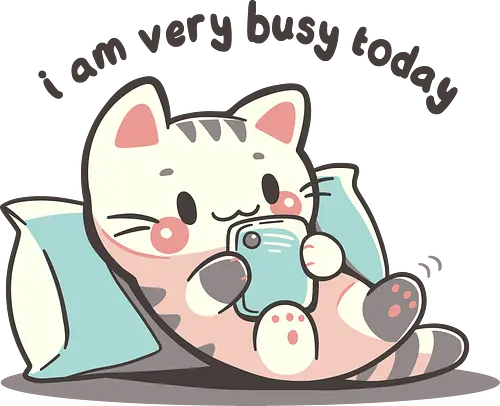 I am very busy today - Katze, Handy, Scrollen, cat, funny cat, cat lover, lazy cat, introvert, phone, scrolling meme, cozy cat, relatable, cat scrolling, cute cat, homebody - Standard T-Shirt