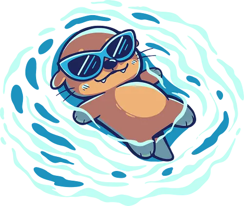 An Otterly Good Summer - Urlaub, Sommer, schwimmen, otter, cute otter, otters, summer, beach, ocean, sea otter, seaside, summer otter, funny otter, vacation, kawaii - Standard T-Shirt