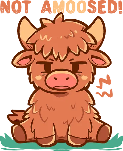 Not aMOOsed  - funny animal, sarcastic, unimpressed cow, grumpy cow, moo pun, amüsiert, Kuh, nicht, highland cow, cow, funny cow, cow lover, cow lover, cute cow art, farm animal - Standard T-Shirt