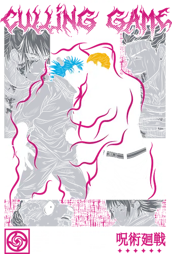 Kishimo vs Hakari Culling Game JJK - otaku, shonen anime, JJK fan gift, Hakari, Culling Game, Jujutsu, manga panel, fight scene - Standard T-Shirt