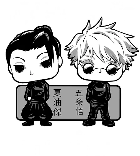 Gojo and Geto Best Friends JJK - cute JJK tee, Gojo Satoru, Suguru Geto, Jujutsu, Funko style, chibi anime, best friends, weeb gift - Standard T-Shirt