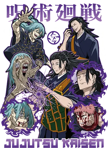 Geto vs Mahito Fearless Sorcerers JJK - Suguru Geto, Mahito, Jujutsu, villain showdown, cursed technique, anime fan art, dark aesthetic, sorcerer clash - Standard T-Shirt
