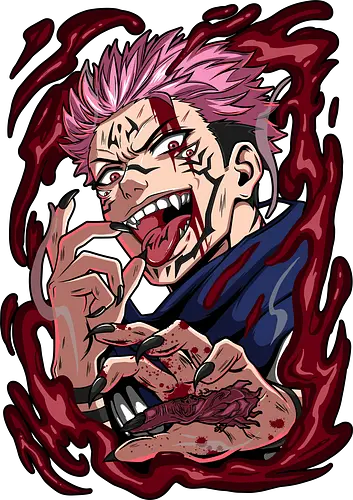 Sukuna King of Curses Savage Energy JJK - Sukuna, Ryomen Sukuna, Jujutsu, king of curses, villain energy, dark anime tee, otaku birthday, cursed spirit - Standard T-Shirt