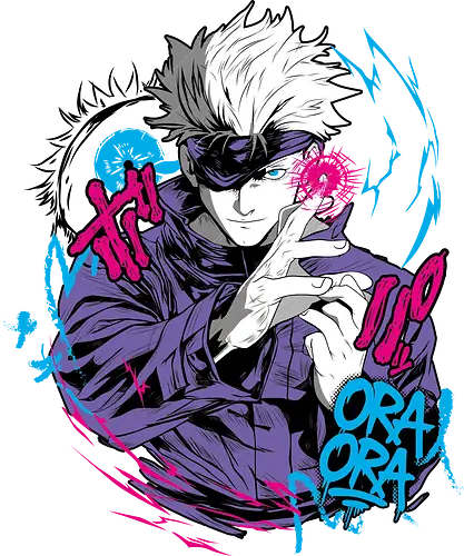 Gojo Prison Realm Oral Chaos JJK - Gojo Satoru, Prison Realm, Jujutsu, sealed sorcerer, graffiti anime, street art style, weeb tee, JJK fan merch - Standard T-Shirt