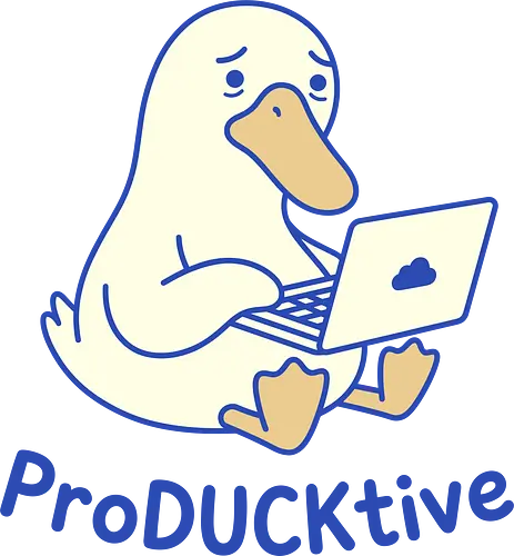 ProDUCKtive: The Stressed Worker - proDUCKtive pun graphic, relatable work apparel, tired student clothing, WFH aesthetic streetwear, cute animal meme tee, minimalist laptop duck design, funny duck shirt, office humor fashion, stressed out merch, funny programmer shirt - Standard T-Shirt