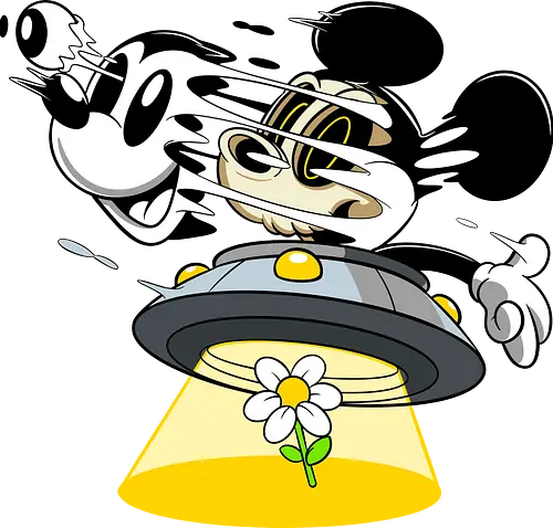 Freaky Alien Maus in UFO - Cartoon Horror Sci-Fi Art - freaky Alien Maus Art, Cartoon Horror Sci-Fi Shirt, Maus UFO dunkles Shirt, Horror Cartoon fliegende Untertasse, Skelett Maus Sci-Fi Art, dunkles rotes Pop Art, alternativer freaky Maus UFO, verrückte Cartoon Sci-Fi Mode, Maus Entführung Blume Art, Underground dunkles Geek Sci-Fi, Horror Nostalgie Cartoon, Punk Maus UFO Cartoon, alternative Sci-Fi Shirt, dunkle Retro Maus Art, chaotischer roter Cartoon Sci-Fi - Standard T-Shirt