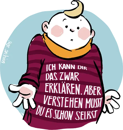 Ich kann dir das zwar erklären.. - Ringelpullisprüche, Ringeldinger, streifenweise, Spruch, Weisheit, Motivation, Ringelpulli, SprücheShirt, Cartoon Illustration, Statement, Handgezeichnet, Humor, Selbstironie, Streifenpulli, Spruchshirt, deutsch - Standard T-Shirt