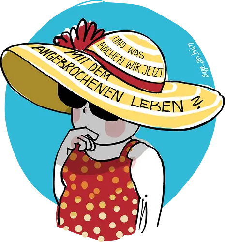 Angebrochenes Leben - ringelpullisprüche, Ringeldinger, streifenweise, Spruch, Weisheit, Motivation, Ringelpulli, deutsch, SprücheShirt, Cartoon Illustration, Statement, Handgezeichnet, Humor, Selbstironie, Streifenpulli, Spruchshirt - Standard T-Shirt