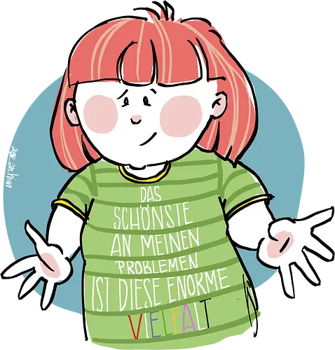 Probleme - Ringelpullisprüche, Ringeldinger, streifenweise, Spruch, Weisheit, Cartoon Illustration, Statement, Handgezeichnet, Humor, Selbstironie, Streifenpulli, Spruchshirt, deutsch, Motivation, Ringelpulli, SprücheShirt - Standard T-Shirt