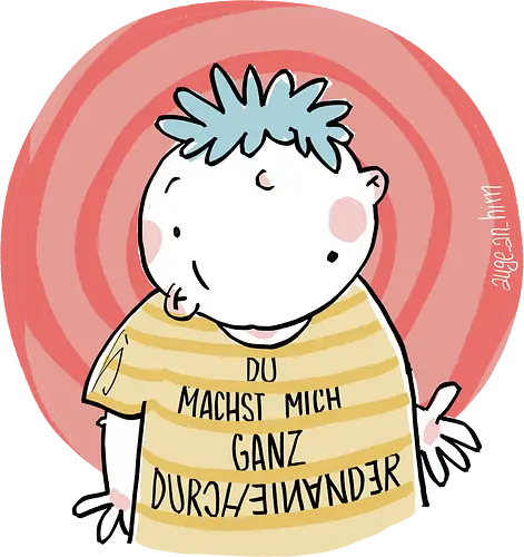 Durcheinander - Spruch, Statement, ringelpullisprüche, Ringeldinger, streifenweise, Weisheit, Motivation, Ringelpulli, SprücheShirt, Cartoon Illustration, Handgezeichnet, Humor, Selbstironie, Streifenpulli, Spruchshirt, deutsch - Standard T-Shirt
