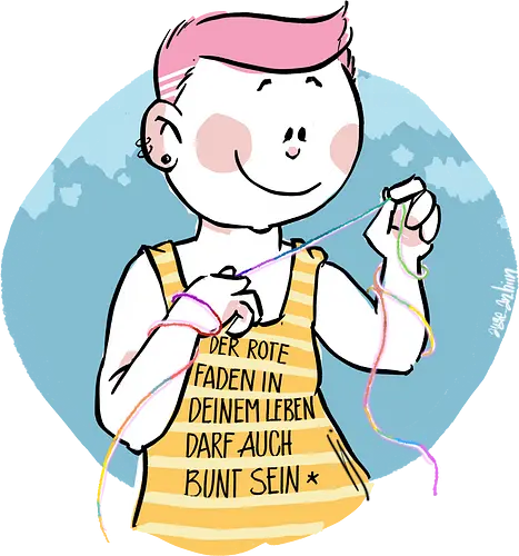 Bunt - Humor, Selbstironie, Streifenpulli, Spruchshirt, deutsch, ringelpullisprüche, Ringeldinger, streifenweise, Spruch, Weisheit, Motivation, Ringelpulli, SprücheShirt, Cartoon Illustration, Statement, Handgezeichnet - Standard T-Shirt